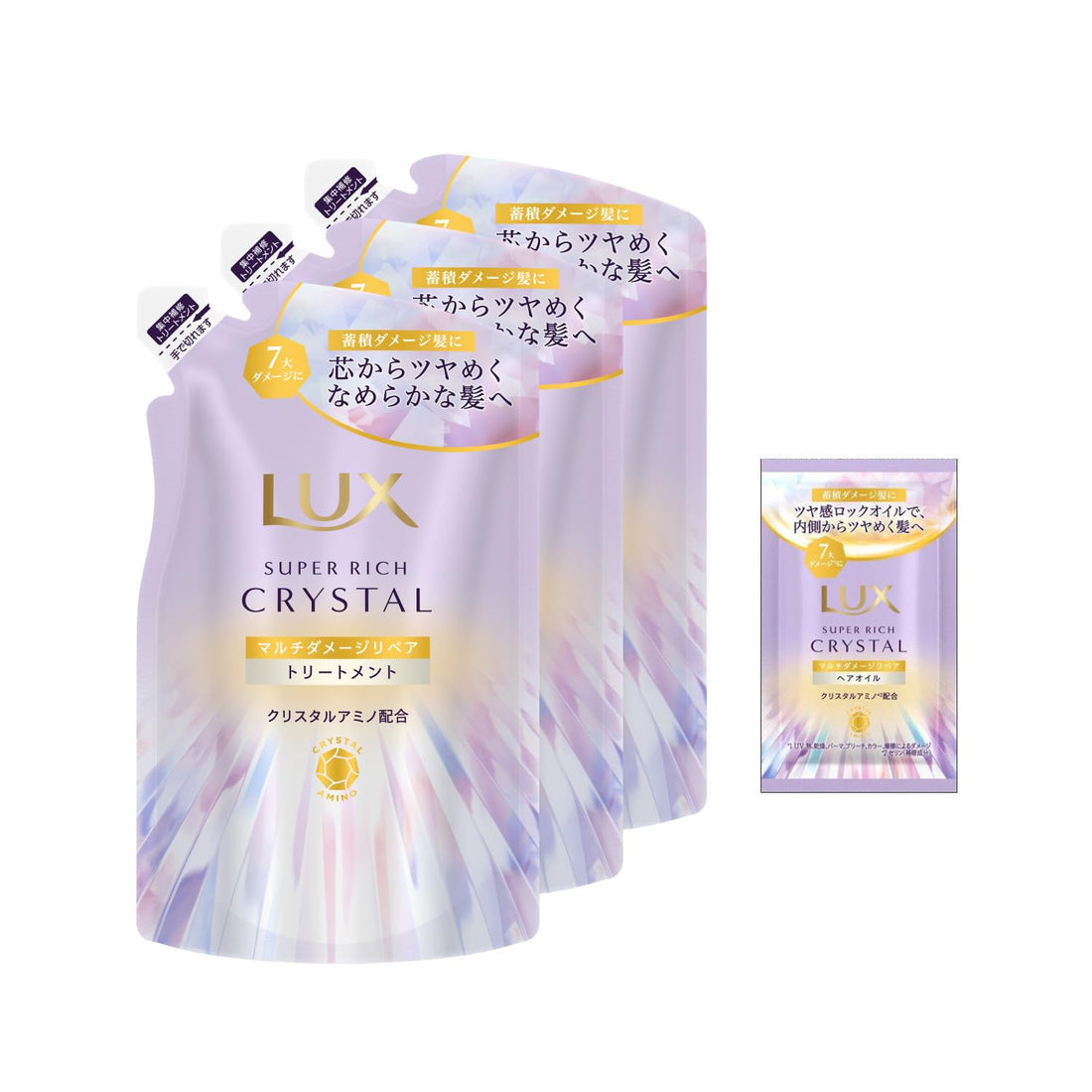 LUX Crystal Multi-Damage Care Conditioner 3 Pack with Hair Oil