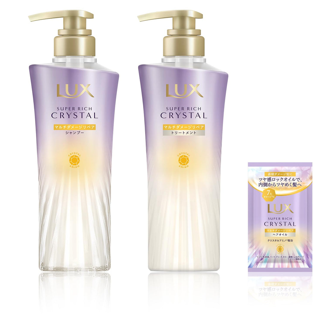 LUX Crystal Multi-Damage Care Shampoo and Conditioner Pump Pair 450g