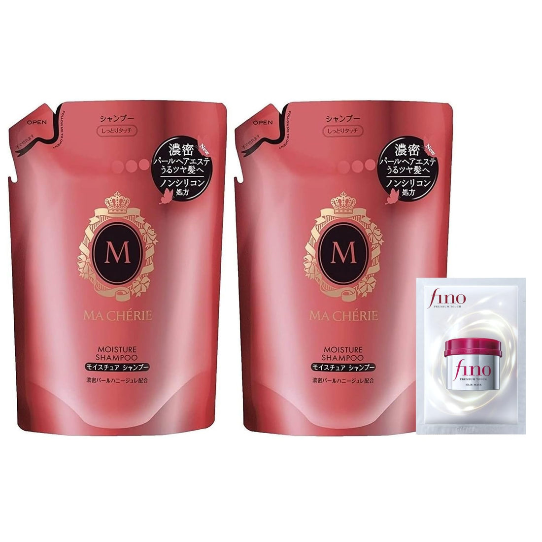 MA CHERIE Moisture Shampoo EX Refill 2 Pack for Shiny Soft Hair