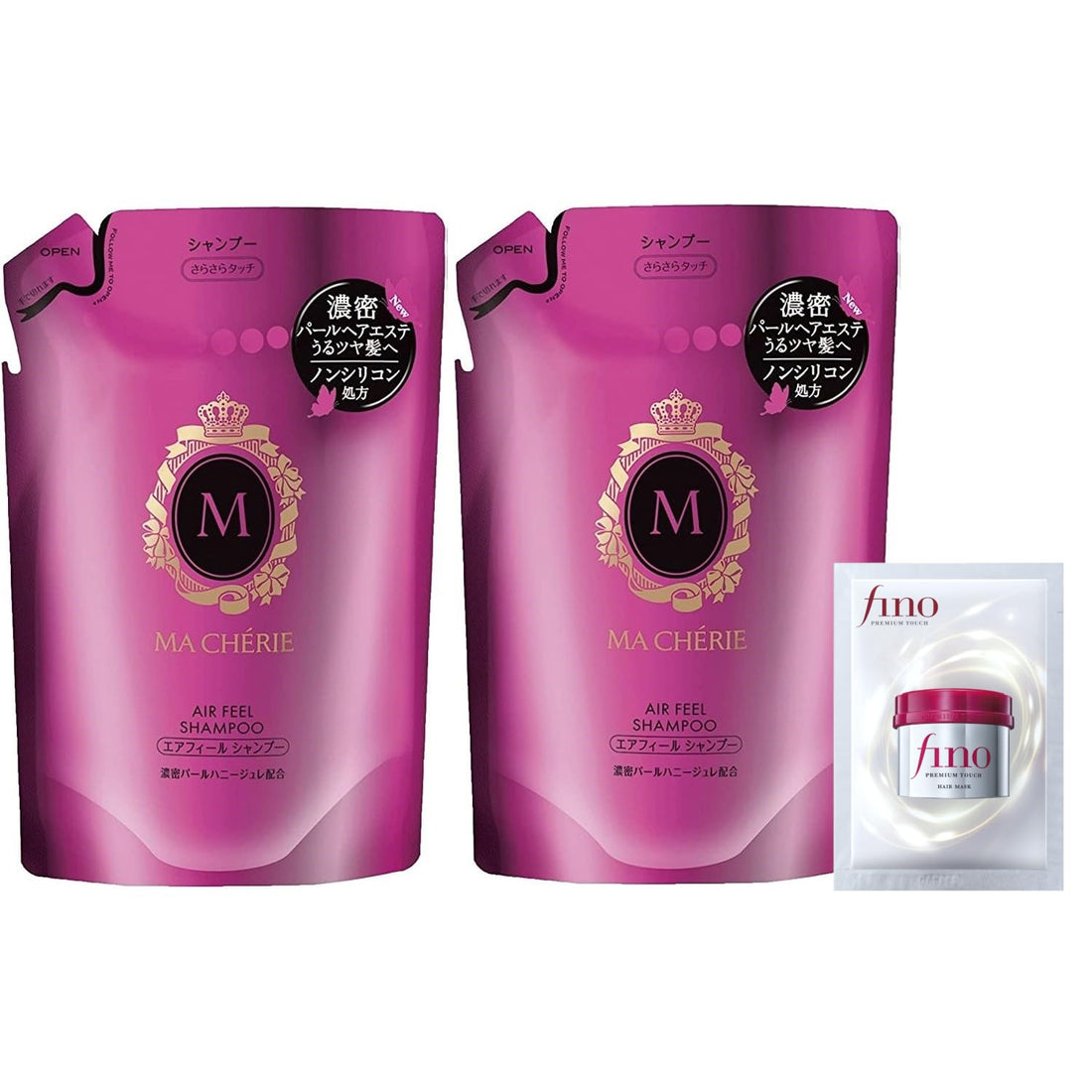 MA CHERIE Air Feel Shampoo EX Refill 2-Pack for Soft and Shiny Hair