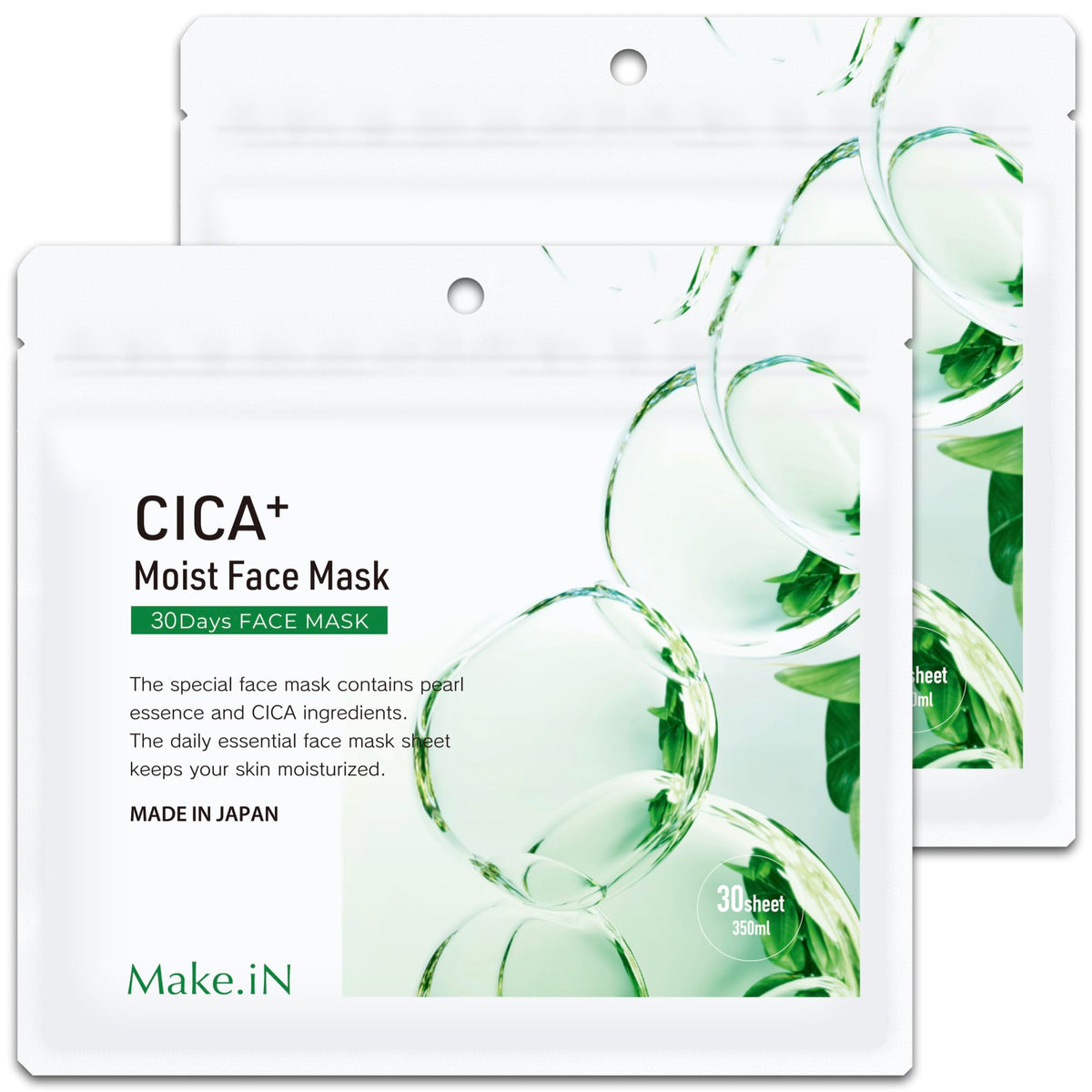 Make.iN CICA Moist Face Mask 30 Sheets Hydrating Japanese Skincare