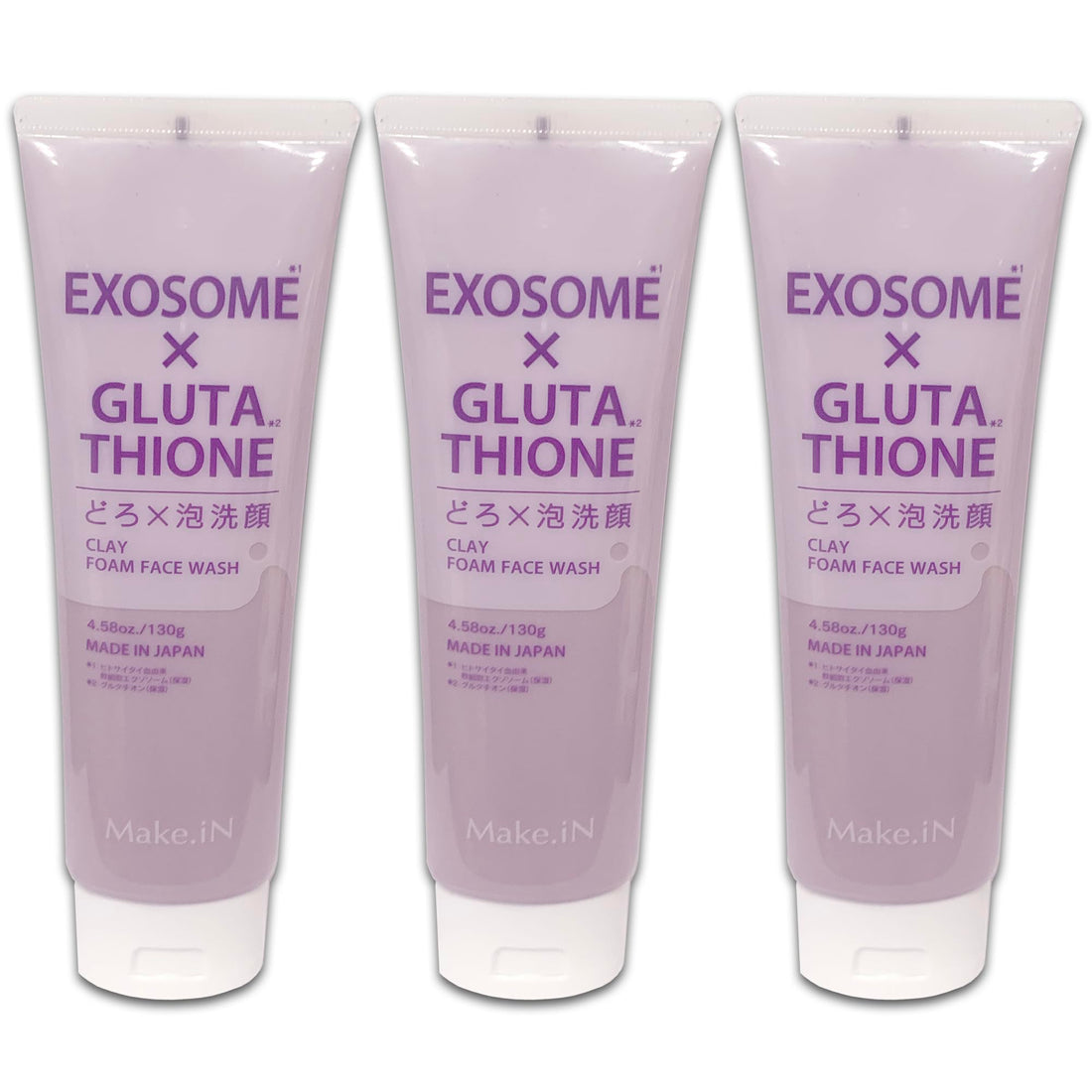 Make.iN Exosome and Glutathione Clay Foam Cleanser 130g for Japanese Skincare