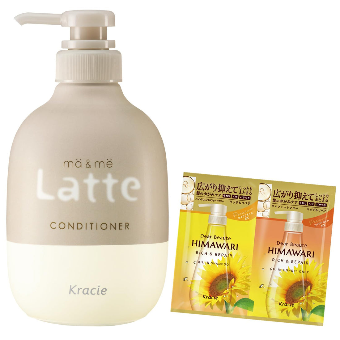 ma &amp; me Latte Moist Repair Conditioner Pump with Bonus Item 490g