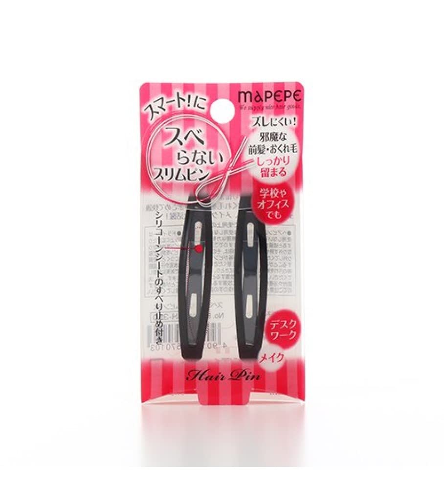 Mapepe Non-Slip Slim Pins Black 2-Pack 6.4cm