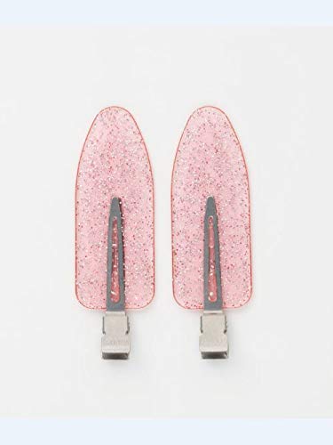 Mapepe Hair Clip for Fringes Non-Marking Large Glitter Pink