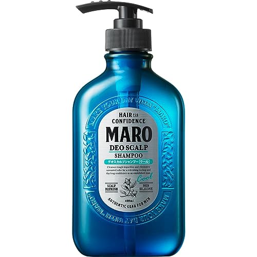 MARO デオ スカルプ シャンプー メンズ クール グリーンミントの香り 400ml 薬用 ノンシリコン 泡