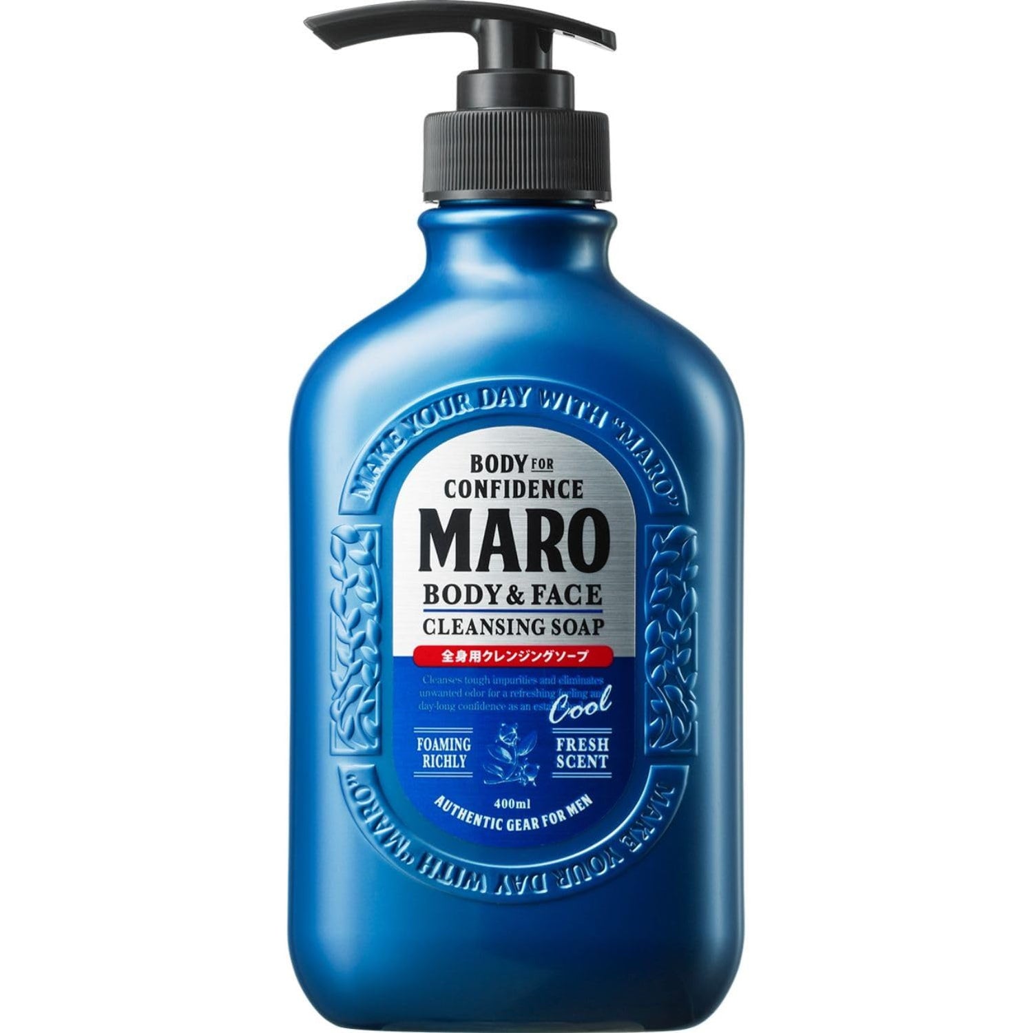 MARO(マーロ) ボディソープ クール メンズ 全身用 クレンジング ハーブシトラスの香り 400ml 濃密 泡 ボディーソープ