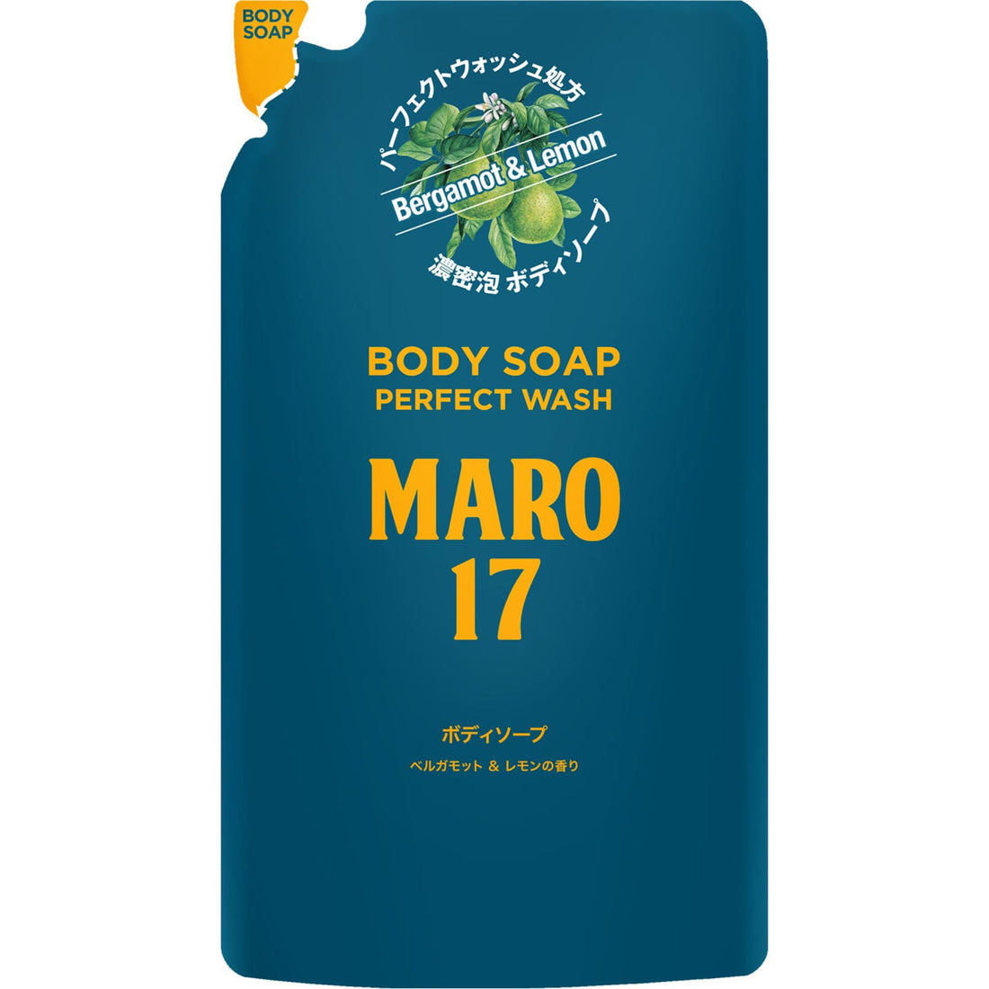 MARO17 Perfect Body Soap for Men Rich Foam 400ml Bergamot Lemon Scent