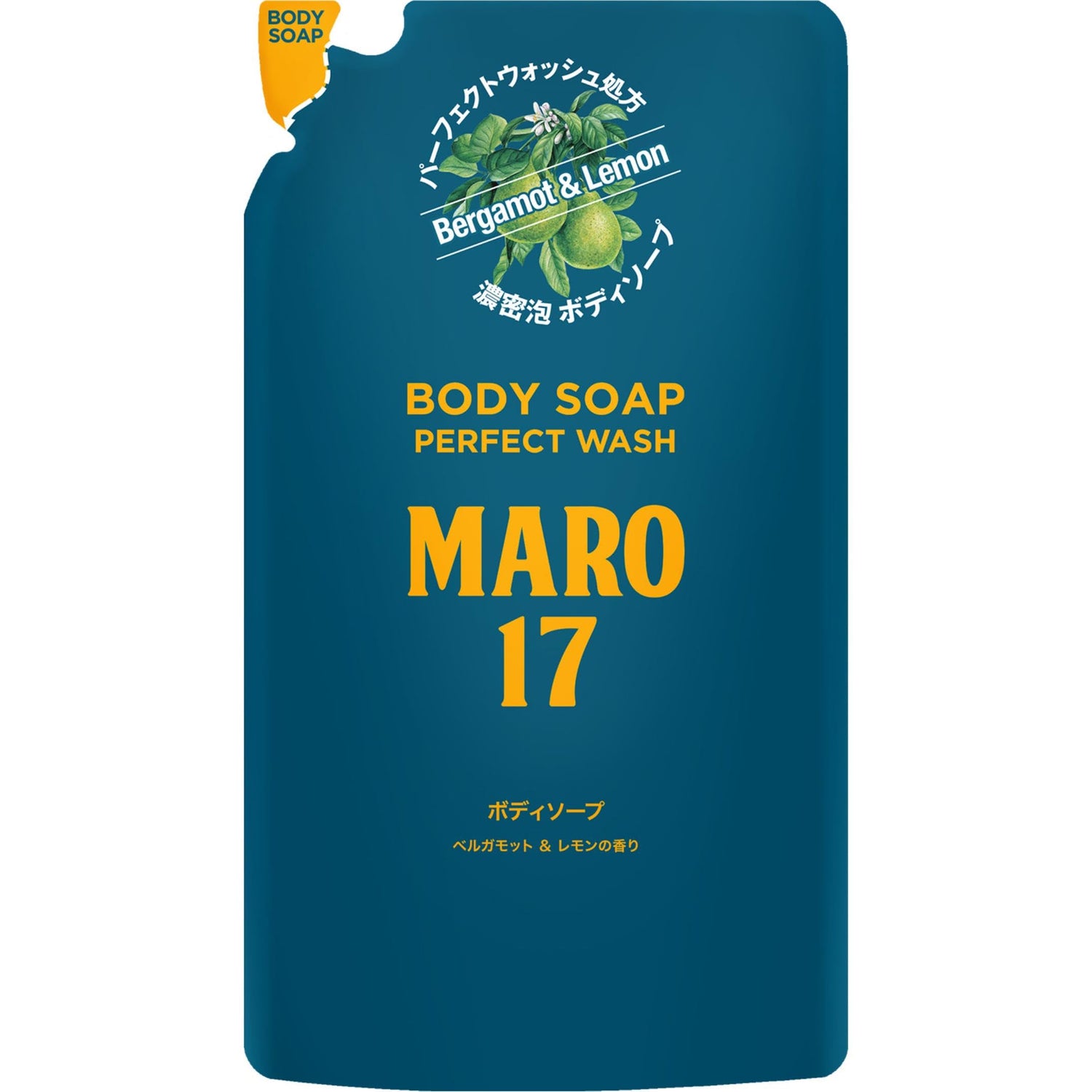 MARO17 Gel Douche Parfait pour Hommes Mousse Épaissie Parfum Bergamote &amp; Citron Recharge 400ml MARO Gel Douche