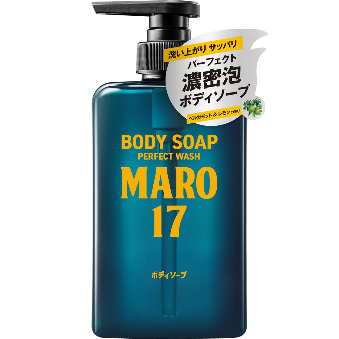 MARO17 Perfect Body Soap for Men Rich Foam Bergamot &amp; Lemon Scent 450ml MARO Body Soap for Men