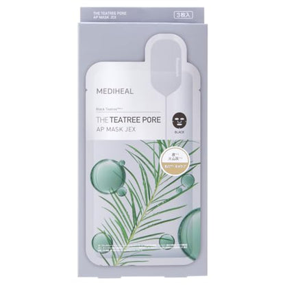 MEDIHEAL The Tea Tree Poison Ampoule Mask JEX 3 sheets Binchotan Black Sheet