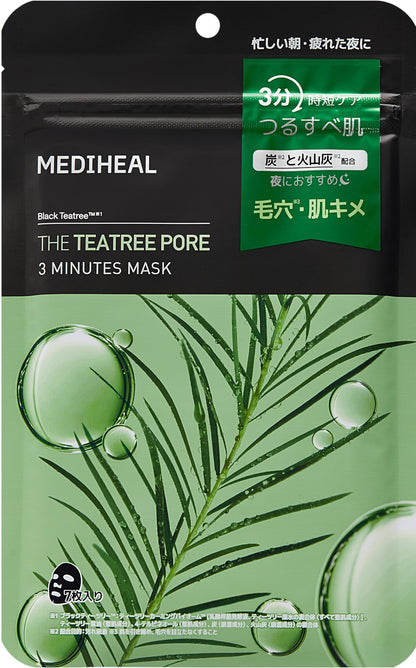 MEDIHEAL メディヒール ティーツリー ポア ３ミニッツマスク ７ｐ