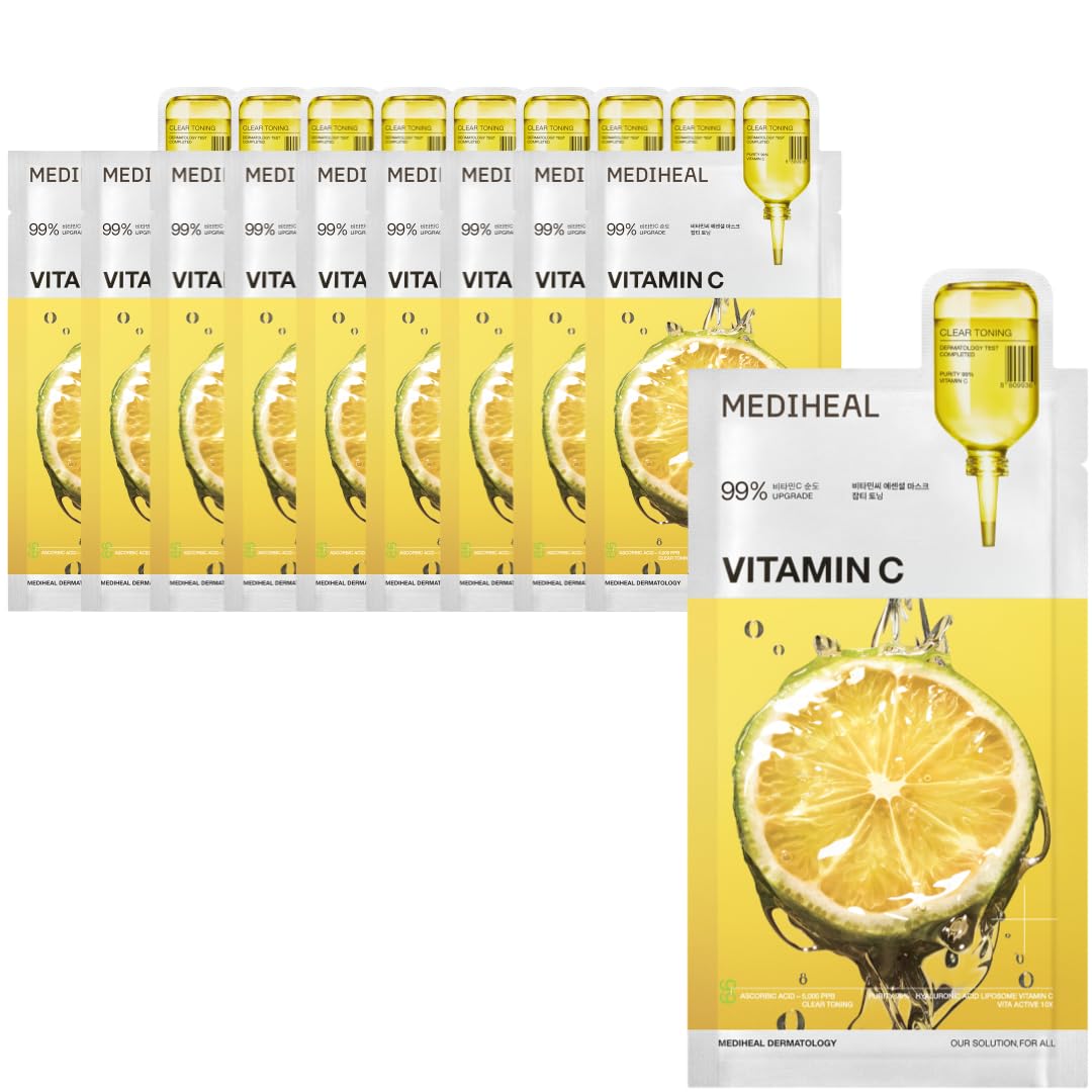 MEDIHEAL Vitamin C Essential Mask 10 Sheets for Dull Skin