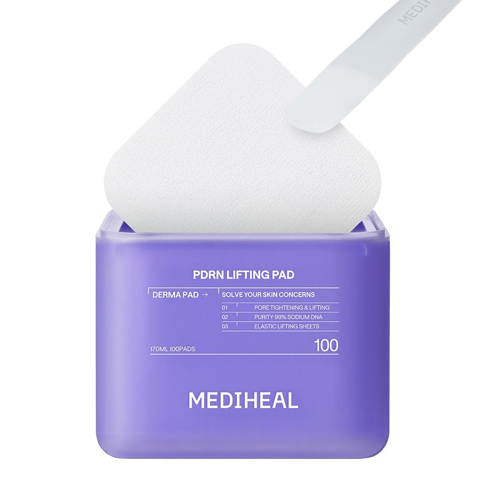 MEDIHEAL Square Facial Toner Pads 100 Count for Japanese Skincare