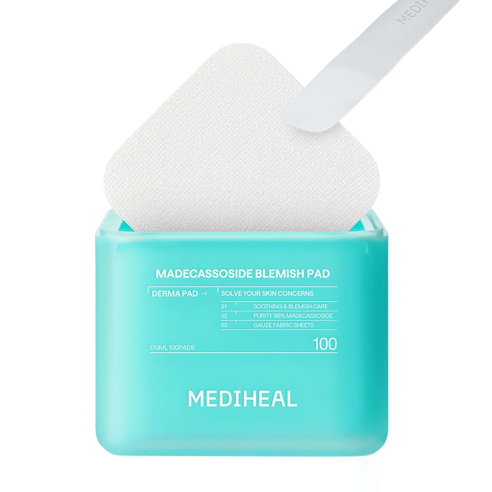 MEDIHEAL Square Facial Toner Pads 100 Count for Japanese Skincare