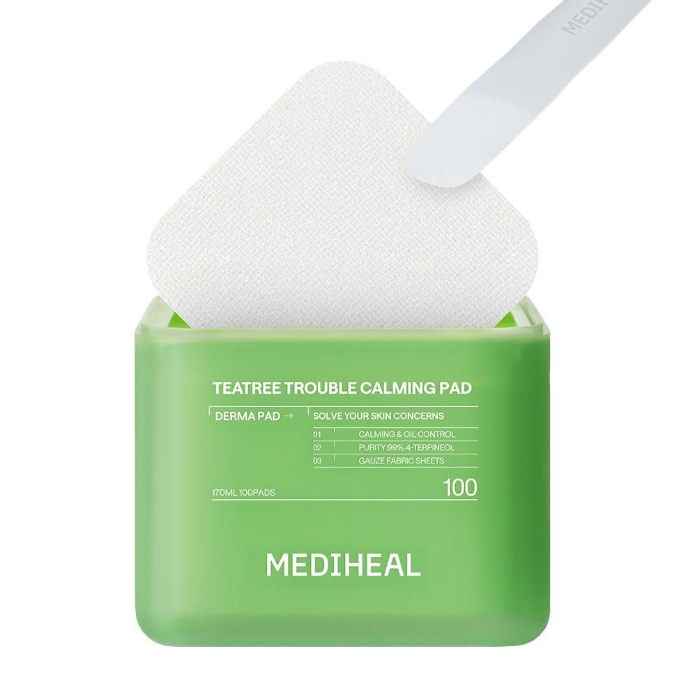 MEDIHEAL Square Facial Toner Pads with Tea Tree 100 Pads