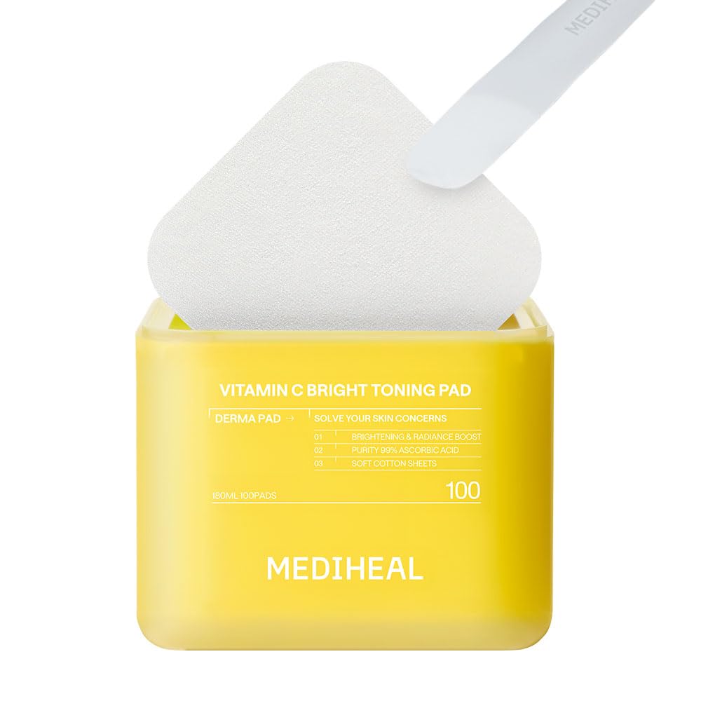 MEDIHEAL Square Facial Toner Pads with Vitamin C 100 Pads