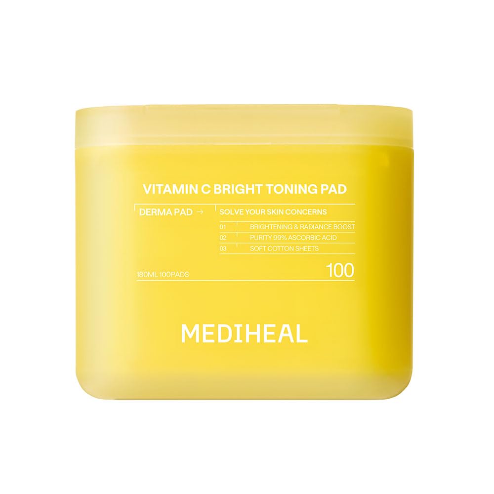 MEDIHEAL Square Facial Toner Pads with Vitamin C 100 Pads