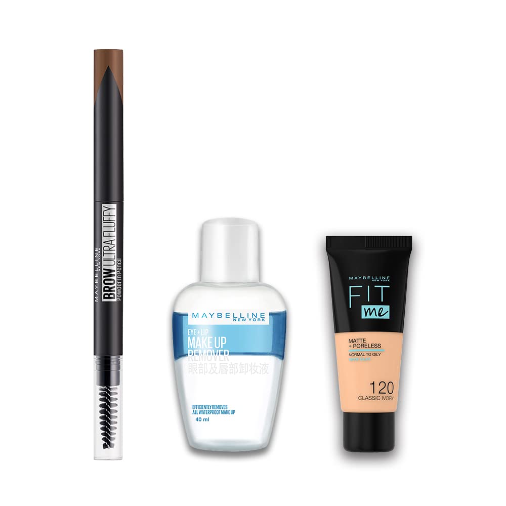 MAYBELLINE Fashion Brow Powder Pencil N with Mini Remover and Foundation