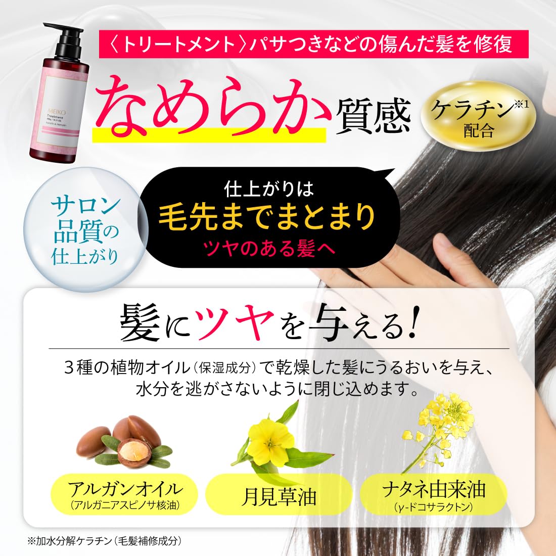 Meikookeshouhin Hair Treatment Set with Hematin and Keratin 400g