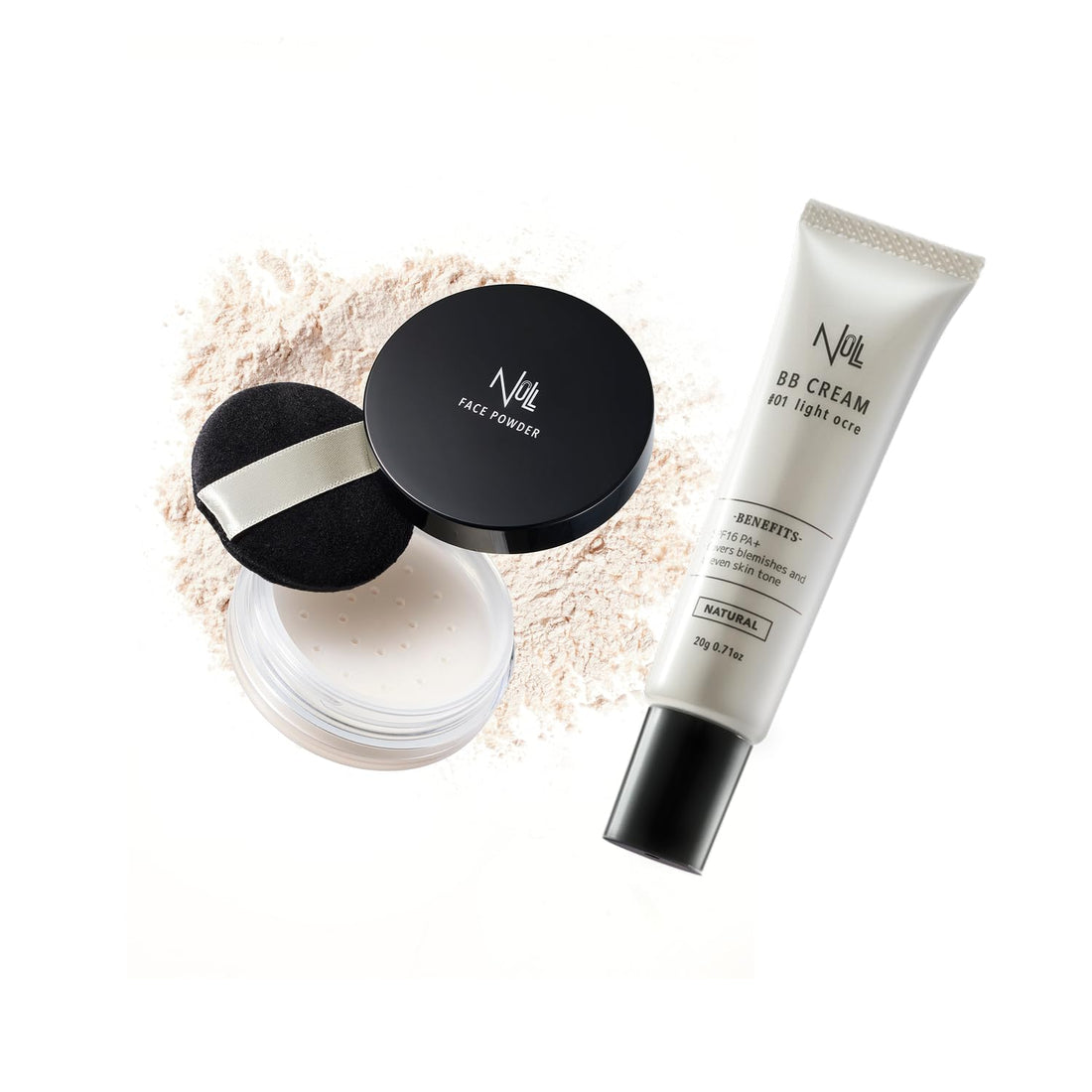 MENS NULL BB Cream with Face Powder Set 20g for Natural Coverage