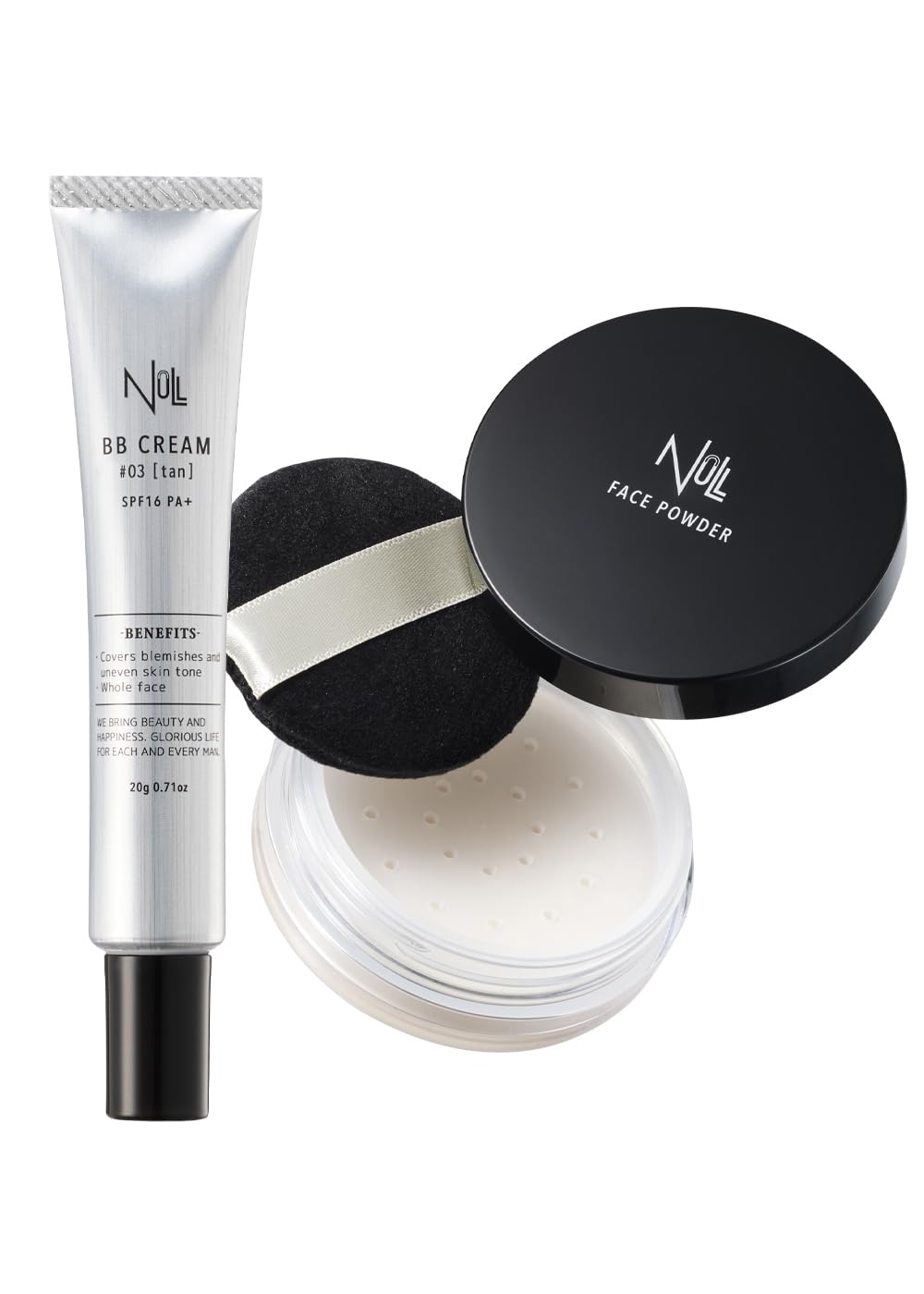 MENS NULL Natural Cover BB Cream with Face Powder 20g for Tanned Skin
