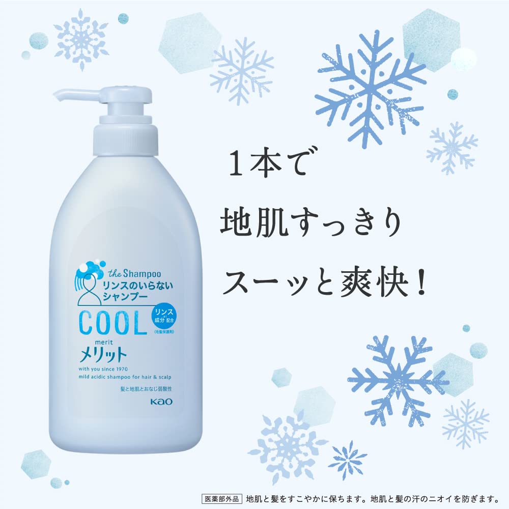 Merit Rinse-Free Shampoo Cool Type Pump 480ml