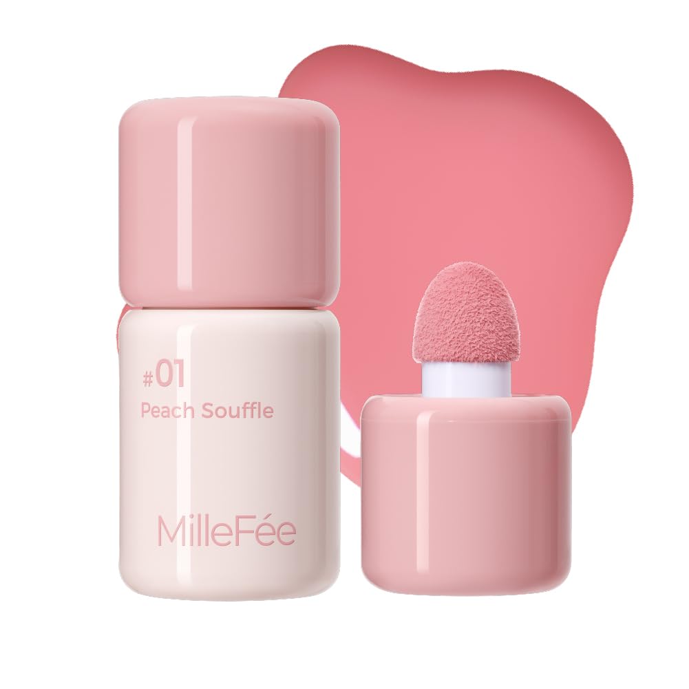 MilleFée Shake Drop Cheek Liquid Peach Souffle for a Natural Glow