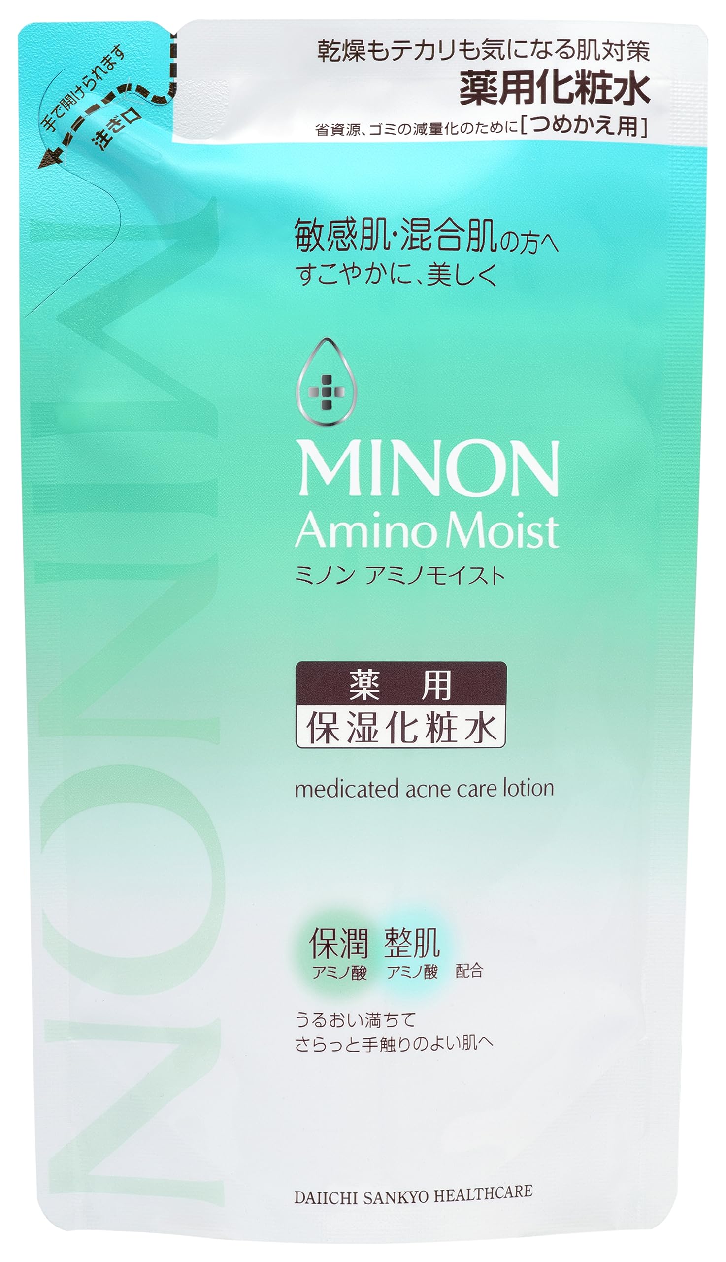 Minon Amino Moist Medicinal Acne Care Lotion Refill 130ml 【Sensitive Skin Combination Skin】 Moisturizing Toner Refreshingly Hydrates Prevents Skin Roughness and Acne