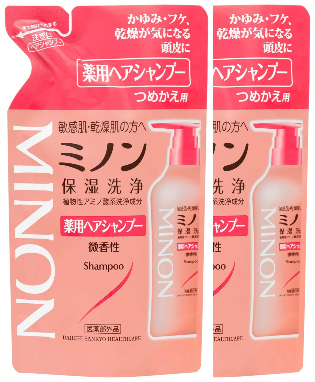 MINON Hair Shampoo Refill 380mL Gentle Formula for Sensitive Skin