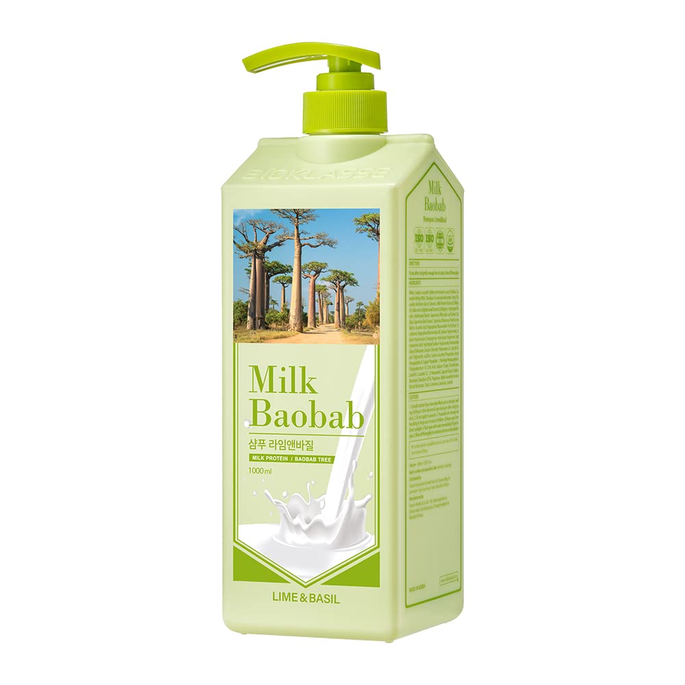 MILK BAOBAB Shampoo Lime Basil 1000ml for Japanese Hair Care