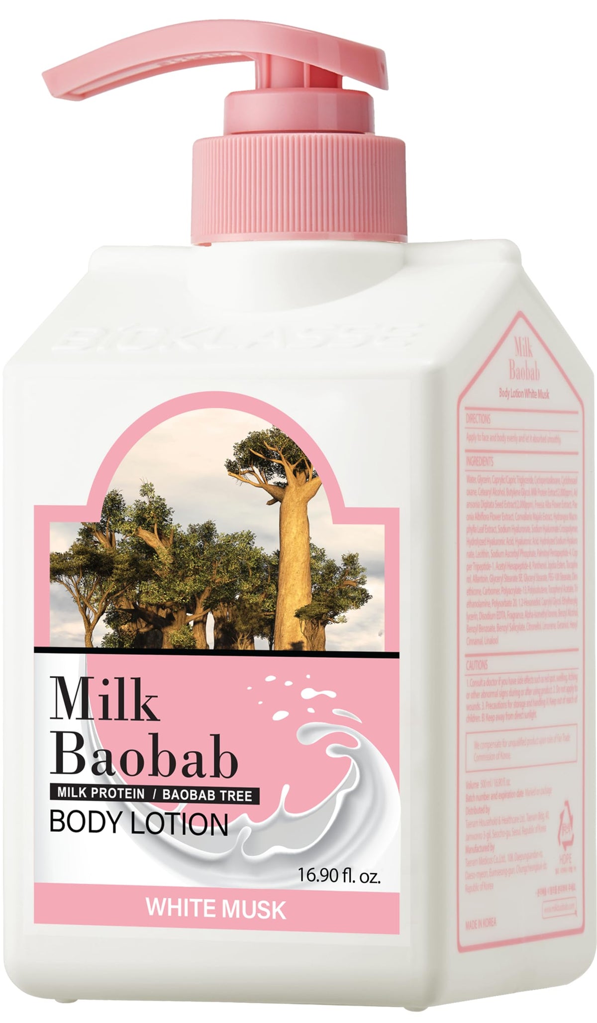 MILK BAOBAB Body Lotion with White Musk 500ml for Japanese Skincare