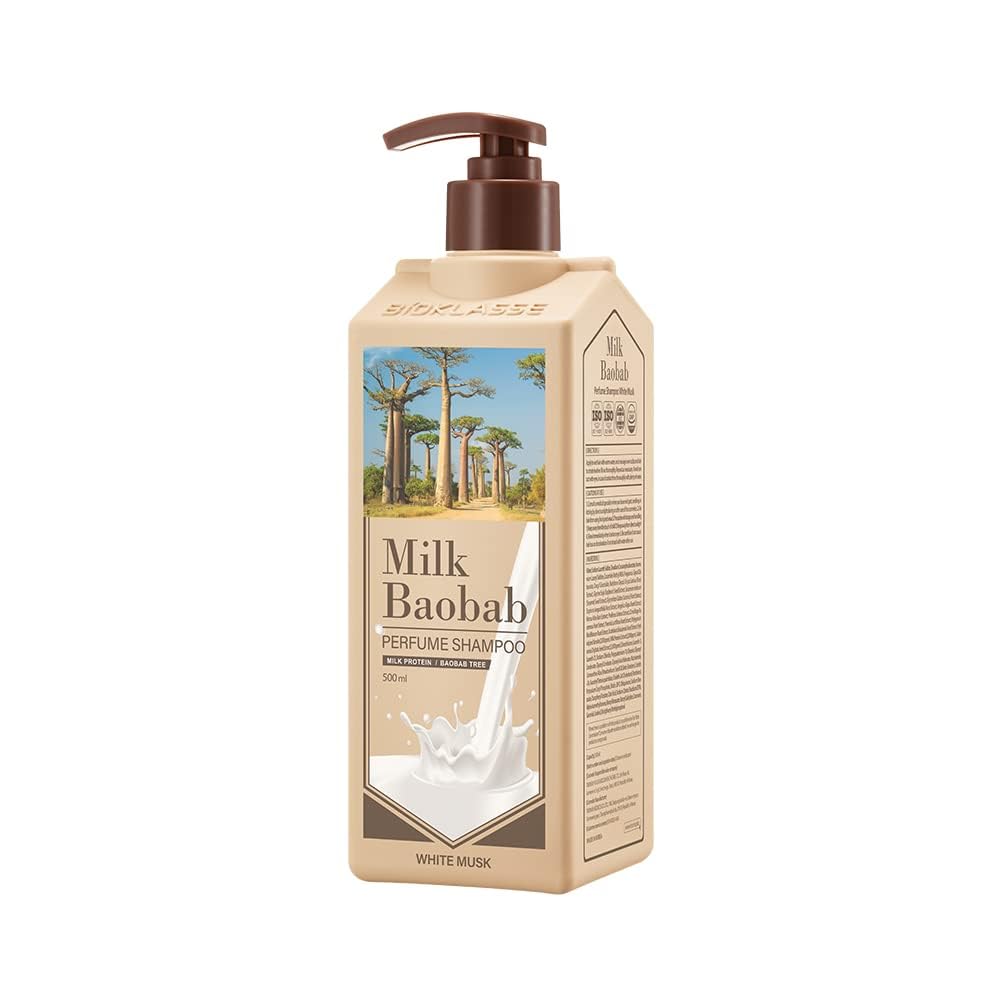 MILK BAOBAB Shampoo au Musc Blanc 500ml pour Cheveux