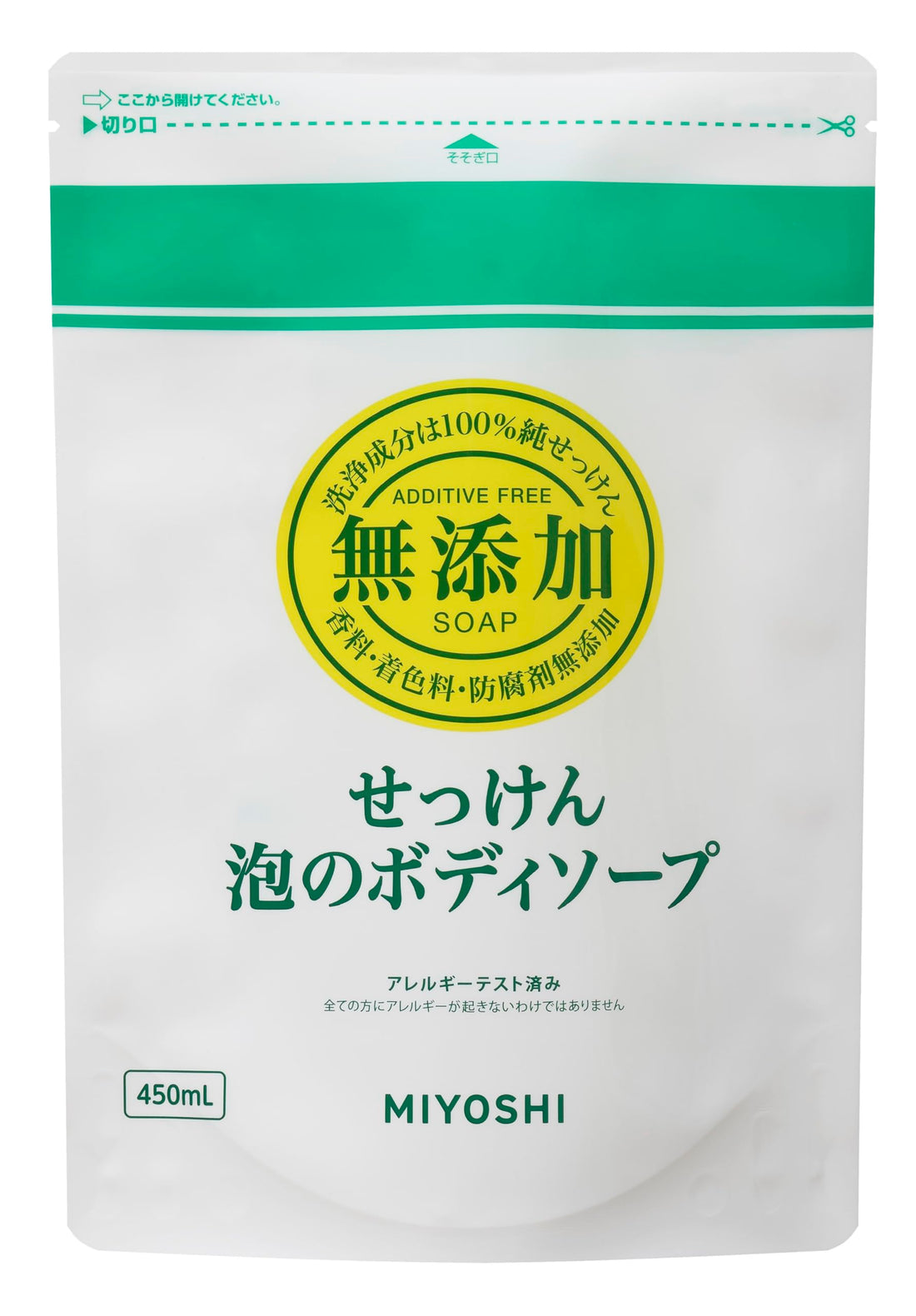 MIYOSHI Savon Corporel Mousse sans Ajout 450ml