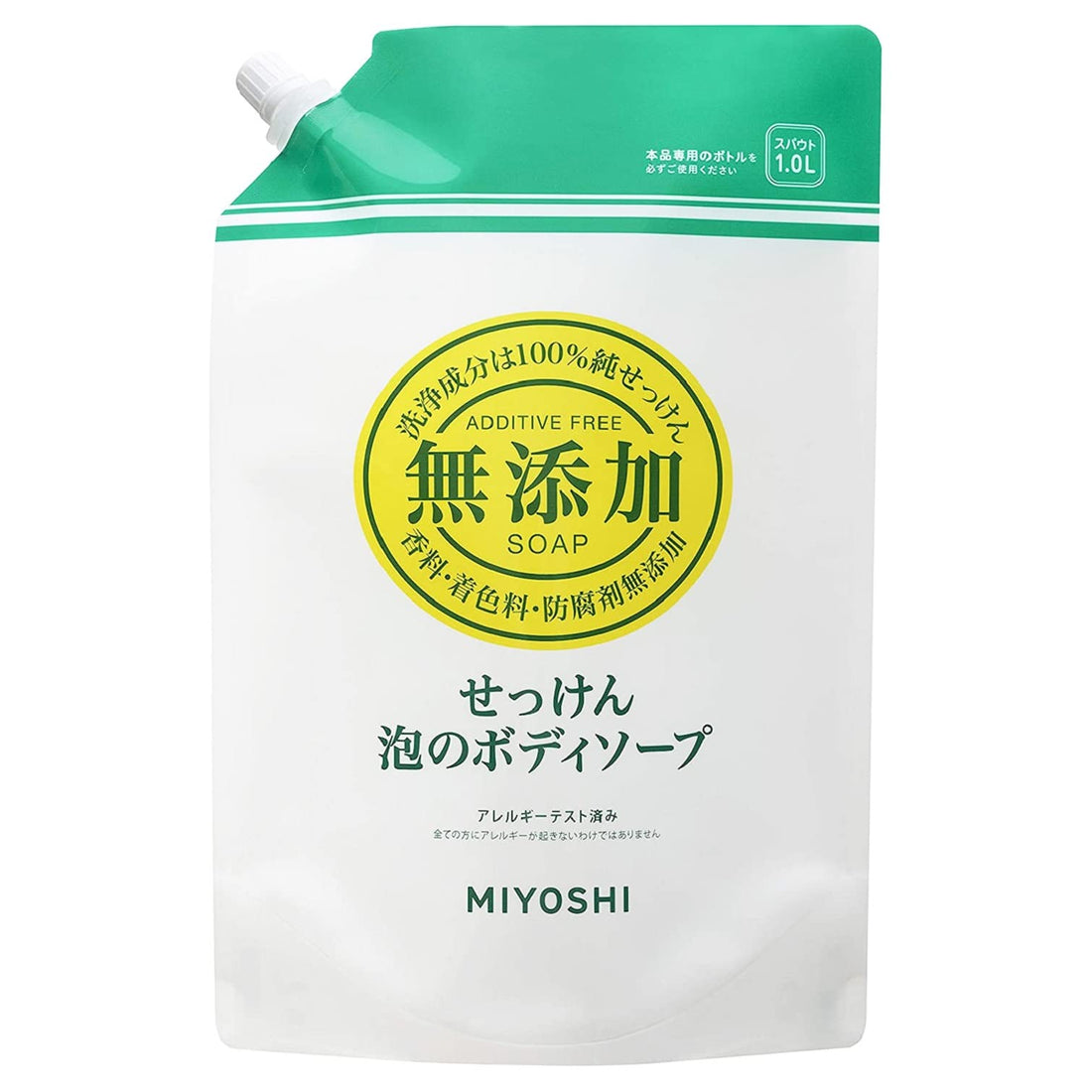 MIYOSHI Savon Naturel Corps Recharge 1L Sans Parfum