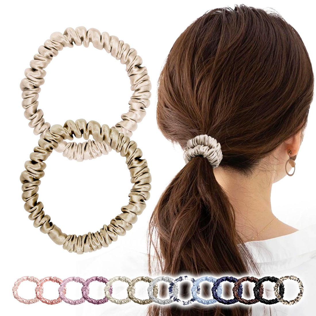 MOELIFE Silk Hair Tie Natural Silk 100% No Mark 13 Colors Available
