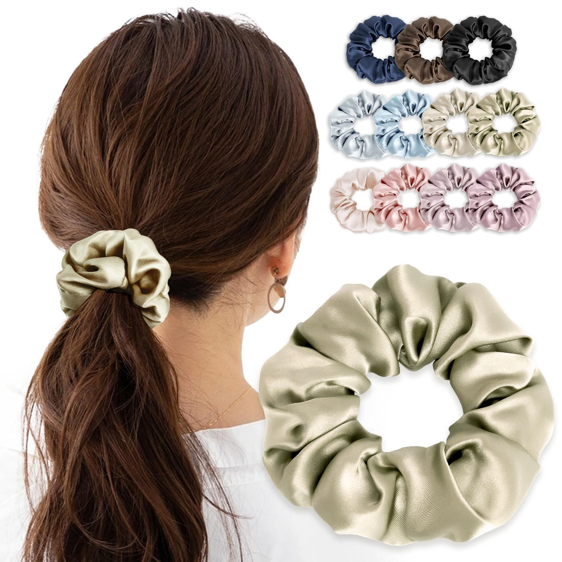 MOELIFE Silk Hair Tie Gentle Hold with 13 Color Options