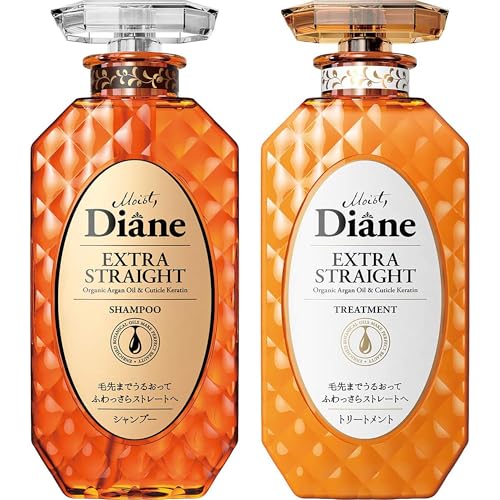 Shampoo &amp; Treatment [Straight] Floral &amp; Berry Scent Diane Perfect Beauty Extra Straight Set 450ml×2
