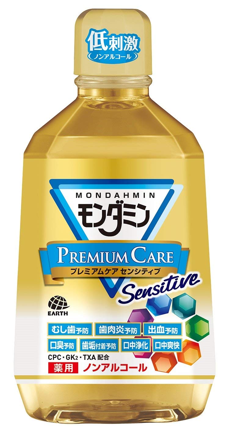 Mondahmin Bain de bouche sans alcool Premium Care Sensitive 1080mL