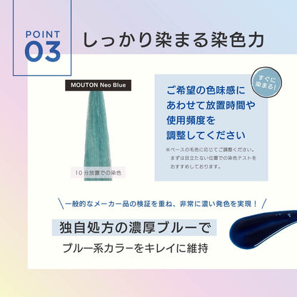 MOUTON Neo Blue Shampoo 250mL Color Care for Japanese Hair