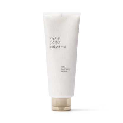 MUJI Mild Scrub Facial Foam 220g for Gentle Cleansing