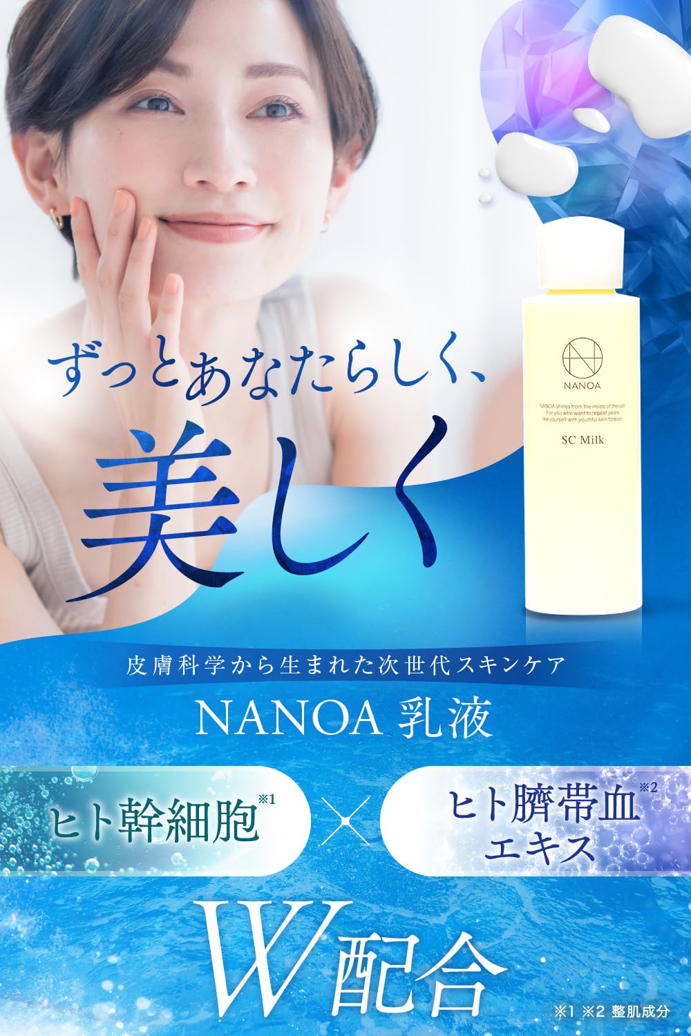 NANOA Emulsion with Human Stem Cells for Japanese Skincare 2 Pack