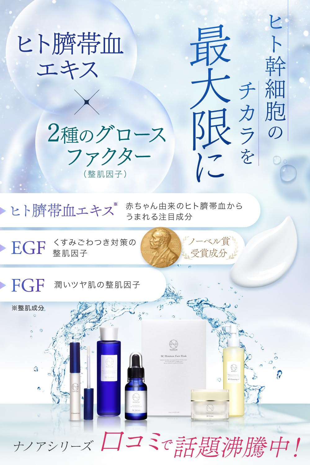 NANOA Emulsion with Human Stem Cells for Japanese Skincare 2 Pack