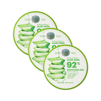 NATURE REPUBLIC Moisturizing Aloe Soothing Gel 300ml Set of 3