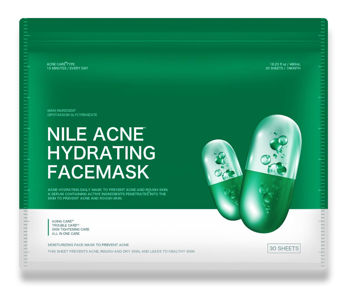 Nile Visible Spots Pack Night Care for Men and Women 30 Sheets