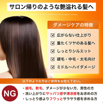 Nile Damage Care Shampoo and Treatment Set 400ml with Floral Scent