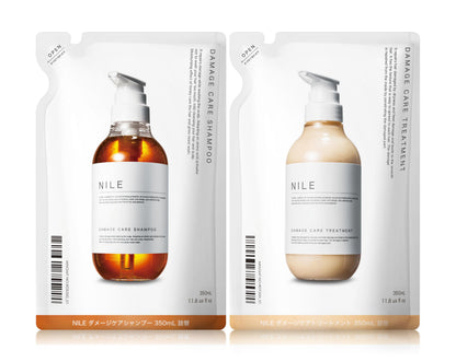 Nile Damage Care Shampoo and Treatment Refill Set 350ml with Floral Scent