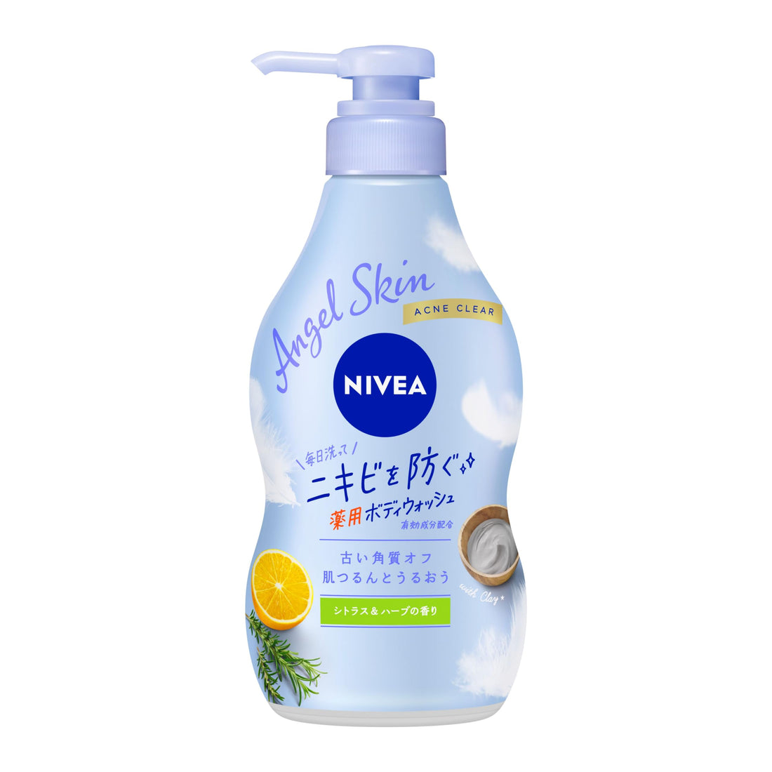 NIVEA Body Wash Citrus & Herb Scent Pump for Refreshing Clean
