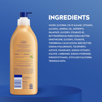 NIVEA Cocoa Butter Body Lotion 16.9 Fl Oz for Deep Moisture