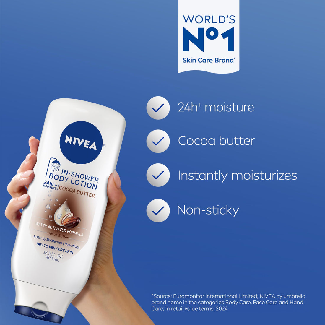 NIVEA In-Shower Cocoa Butter Body Lotion 13.5 fl oz